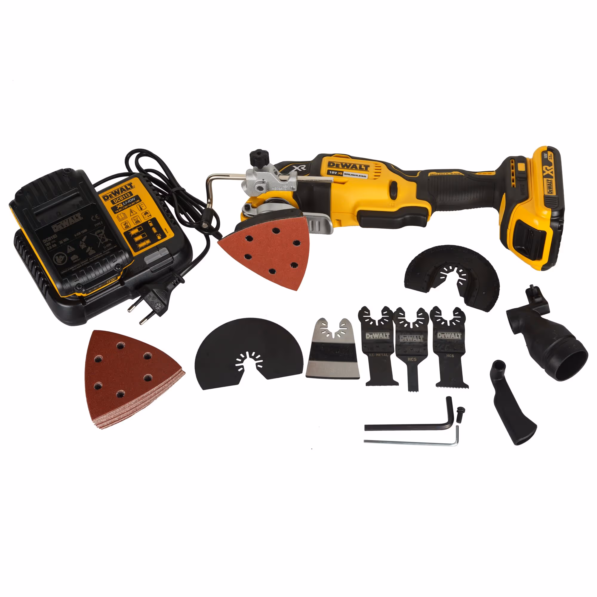 Multi-cutter XR 18V 2Ah Li-Ion Brushless - 32 accessoires avec batteries
