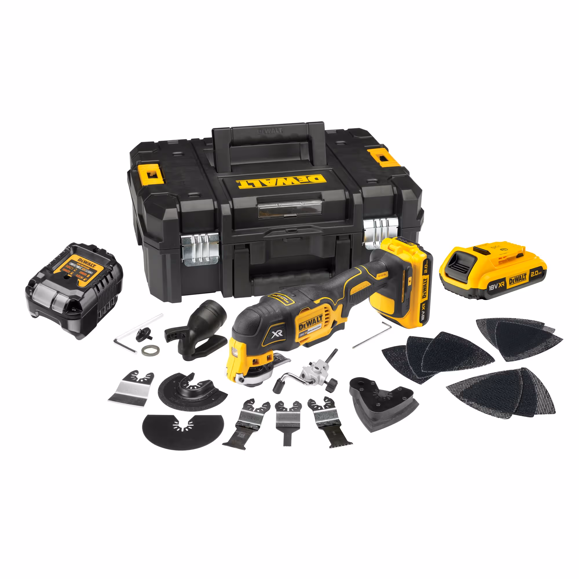 Multi-cutter XR 18V 2Ah Li-Ion Brushless - 32 accessoires avec batteries
