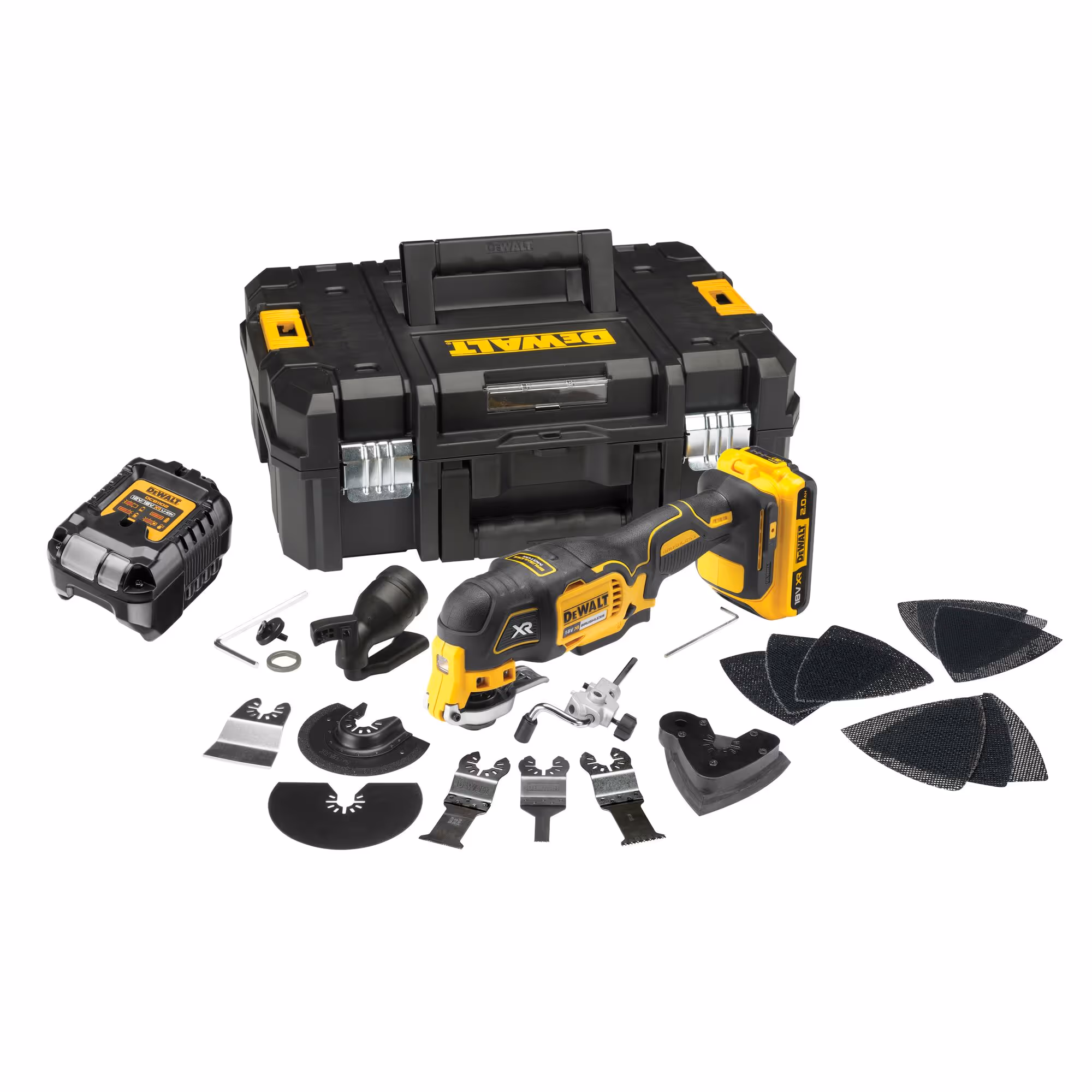 Multi-cutter XR 18V 2Ah Li-Ion Brushless - 32 accessoires avec batteries