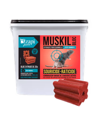 Muskill Bloc Raticide et Souricide Seaux de 5 Kg  réservé au professionnel avec n° de siret