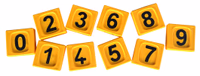 N°ident.jaune chiffre 4x 10 