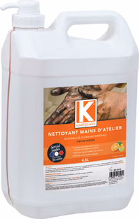 Nettoyant mains d'atelier orange parfum agrume - lot de 20 bidons de 4,5L avec pompe