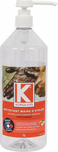 Nettoyant mains d'atelier rouge parfum amande - flacon de 1L