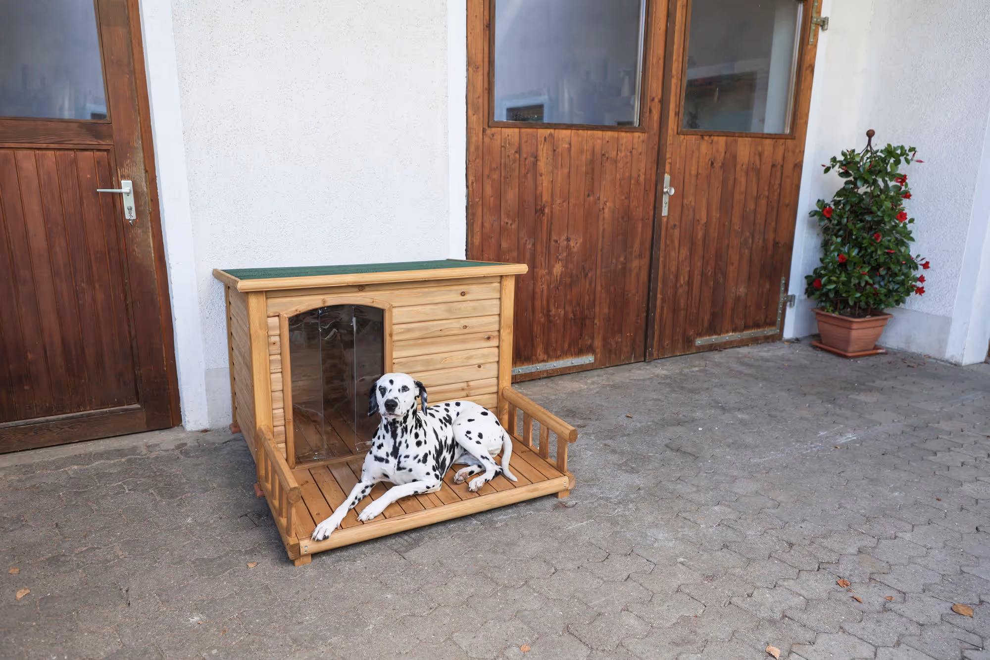 Niche pour chien avec terrasse 113X127X82,5cm