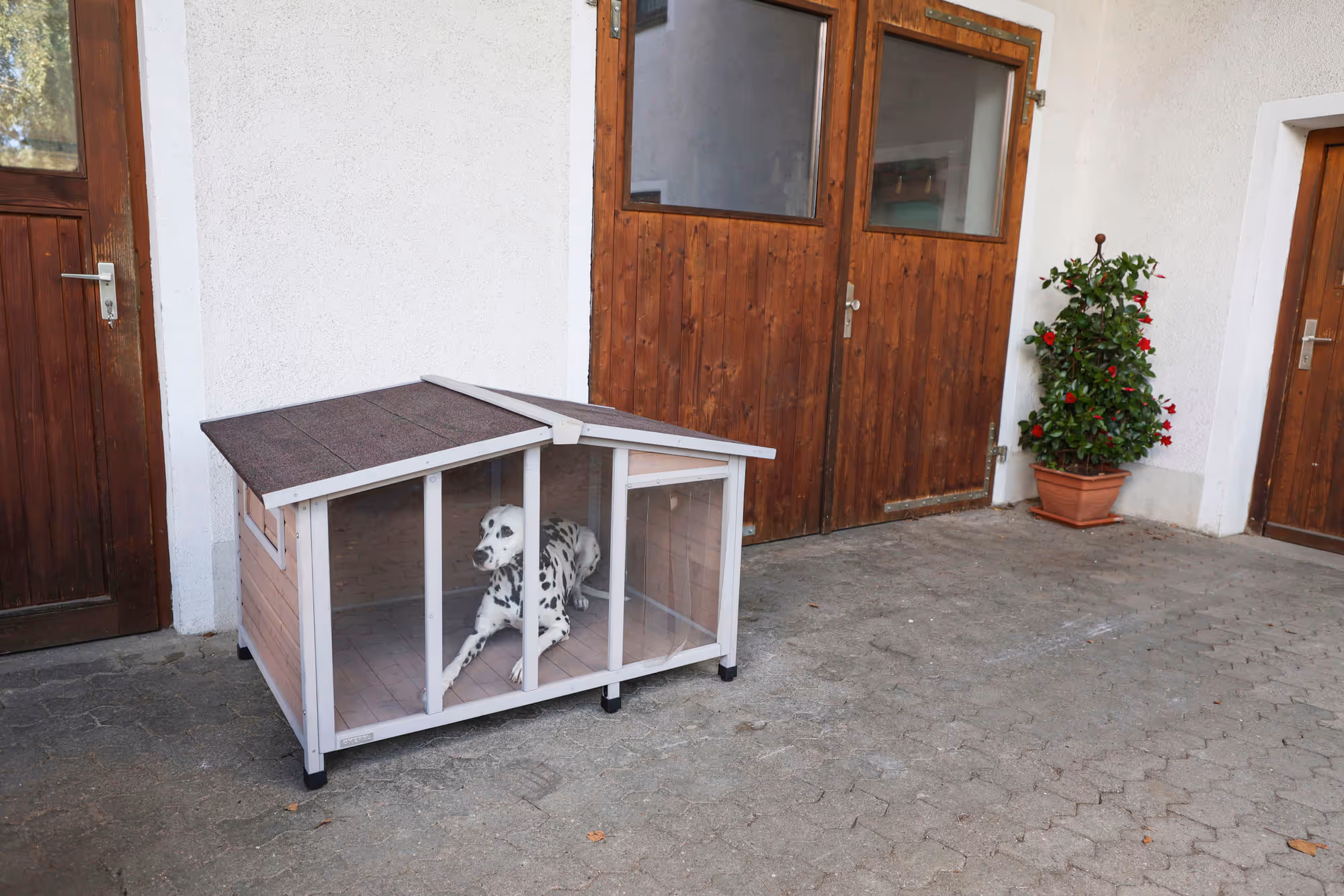 Niche pour chien Overview 134X92X82cm, avec pleXiglas