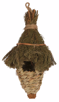 Nichoir en herbe pour oiseaux H.27cm, Ø12cm