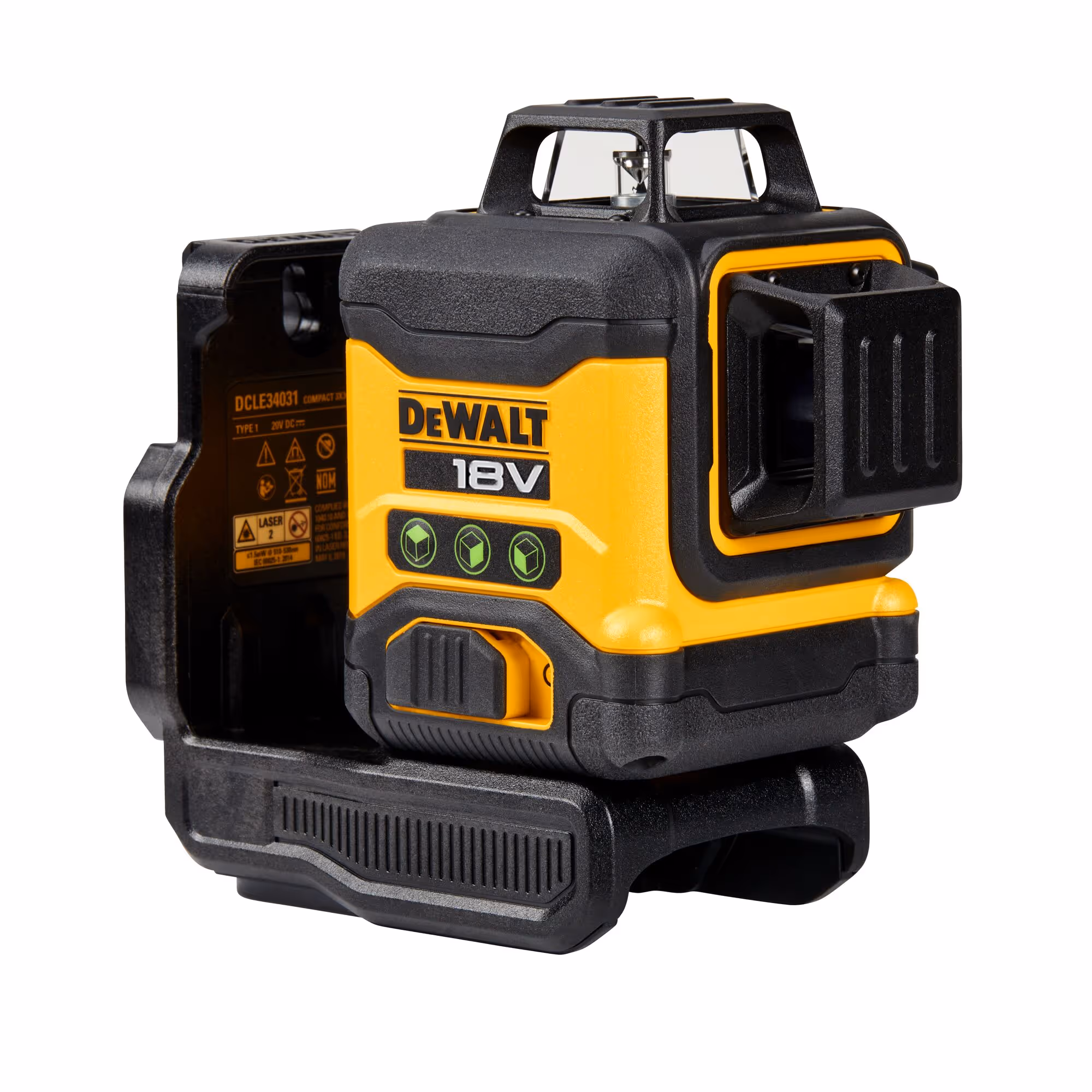 Niveau laser multilignes 3 x 360° compact XR 18 V - faisceau vert - sans batterie ni chargeur, support mural, cible, coffret