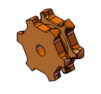 Noix d'épandeur à fumier 10x30 6 empreintes en fonte Ø40