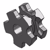 Noix d'épandeur à fumier 12x36 5 empreintes en fonte Ø45 clavette 12 mm