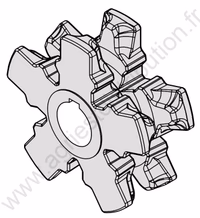 Noix de chaîne 5 dents acier 16x56mm - Ø55mm
