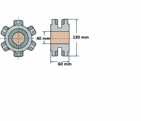 Noix de chaine 6 dents - 10 x 31 mm - Universel