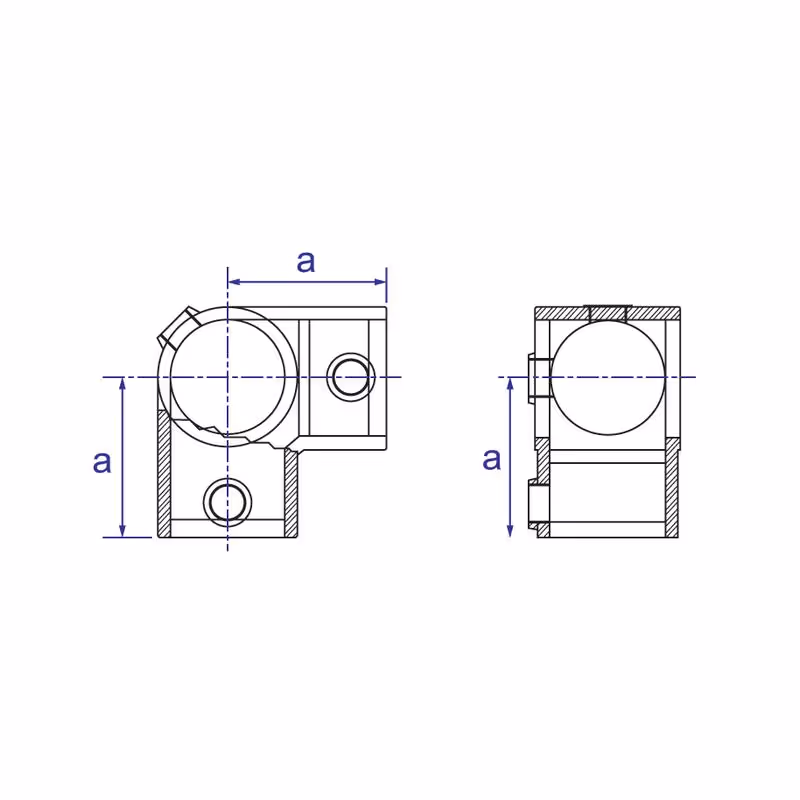 Norma Angle intermédiaire à 2 entrées Ø33,7mm