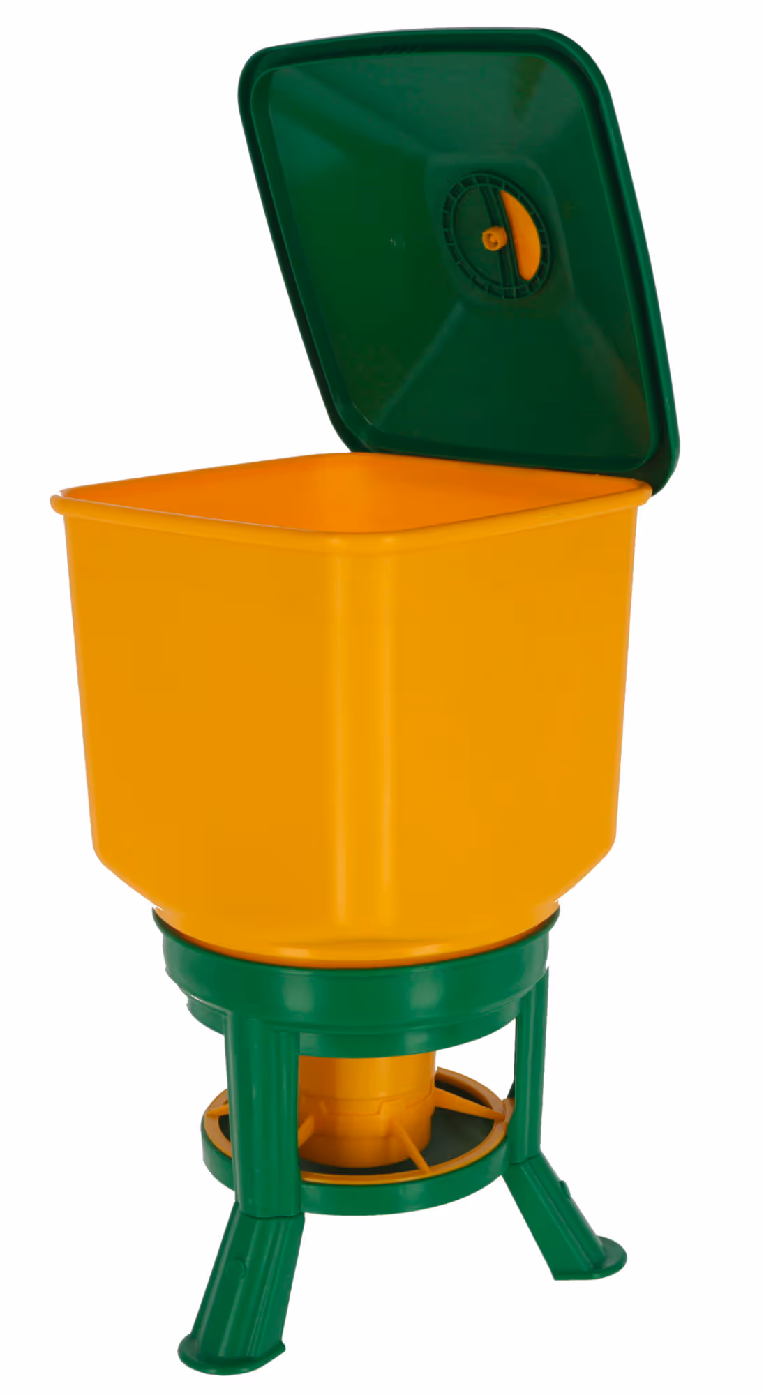 Nourrisseur automatique avec pieds, jaune/vert, 30L