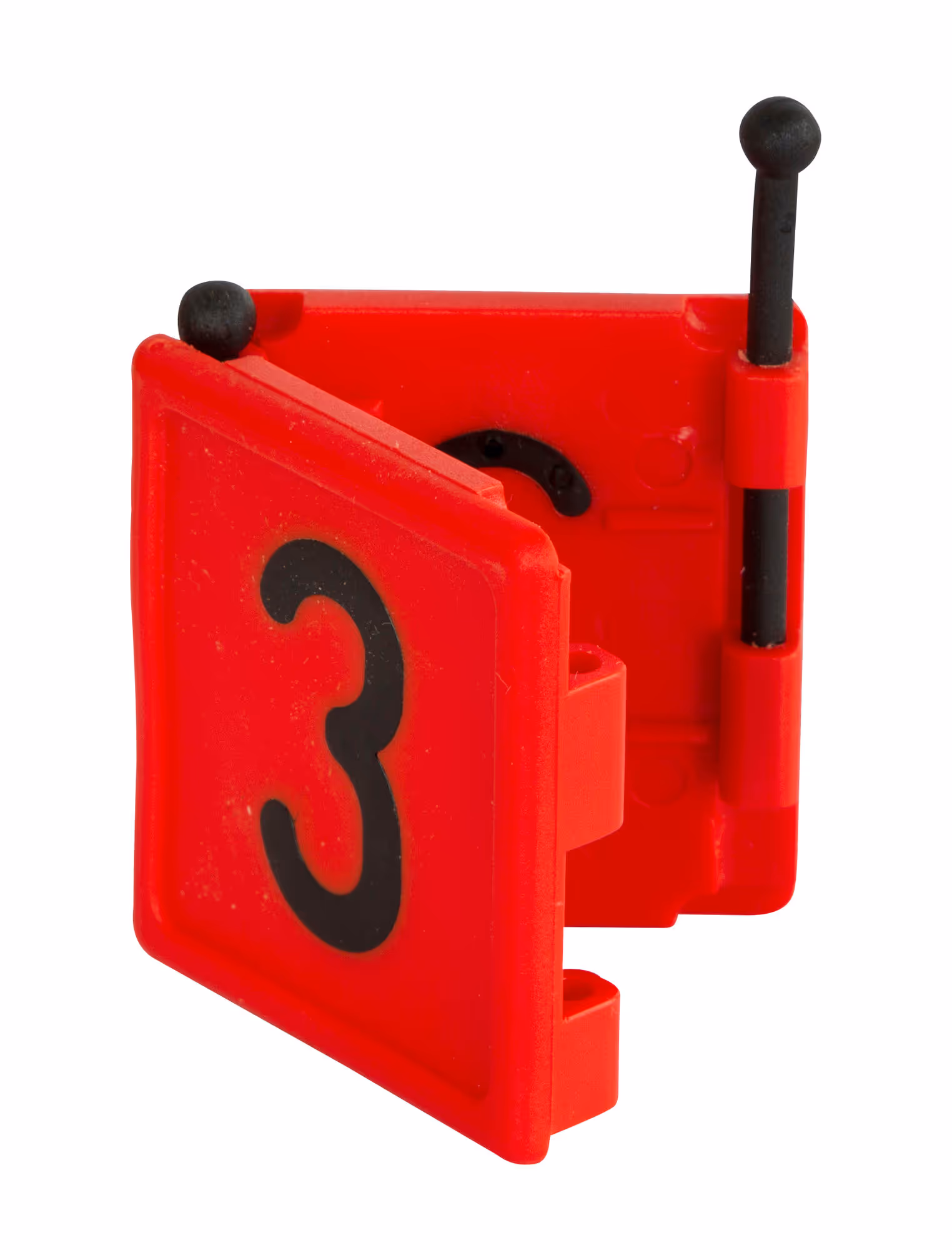 Numéro pour collier Duo chiffre 3 rouge