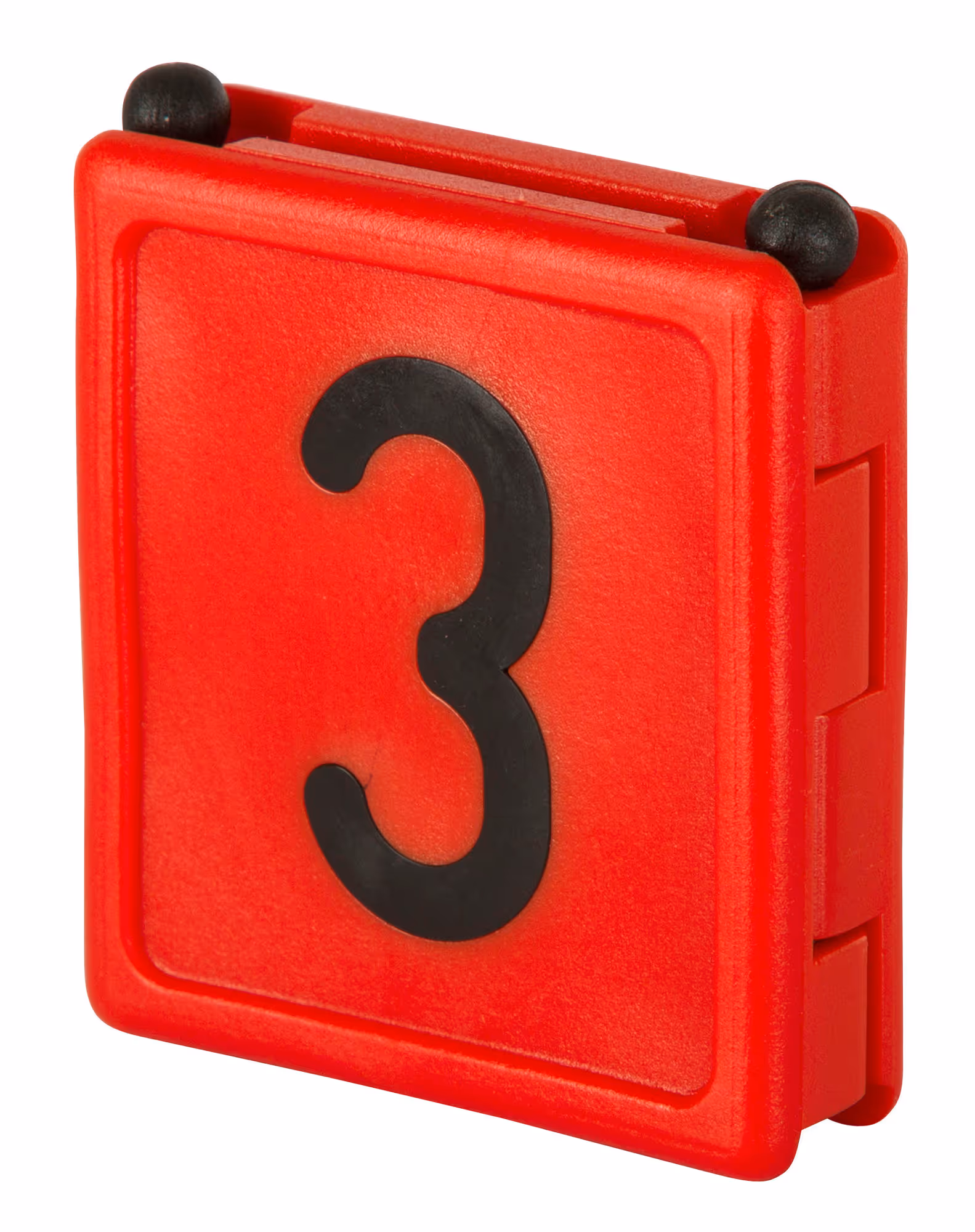 Numéro pour collier Duo chiffre 3 rouge