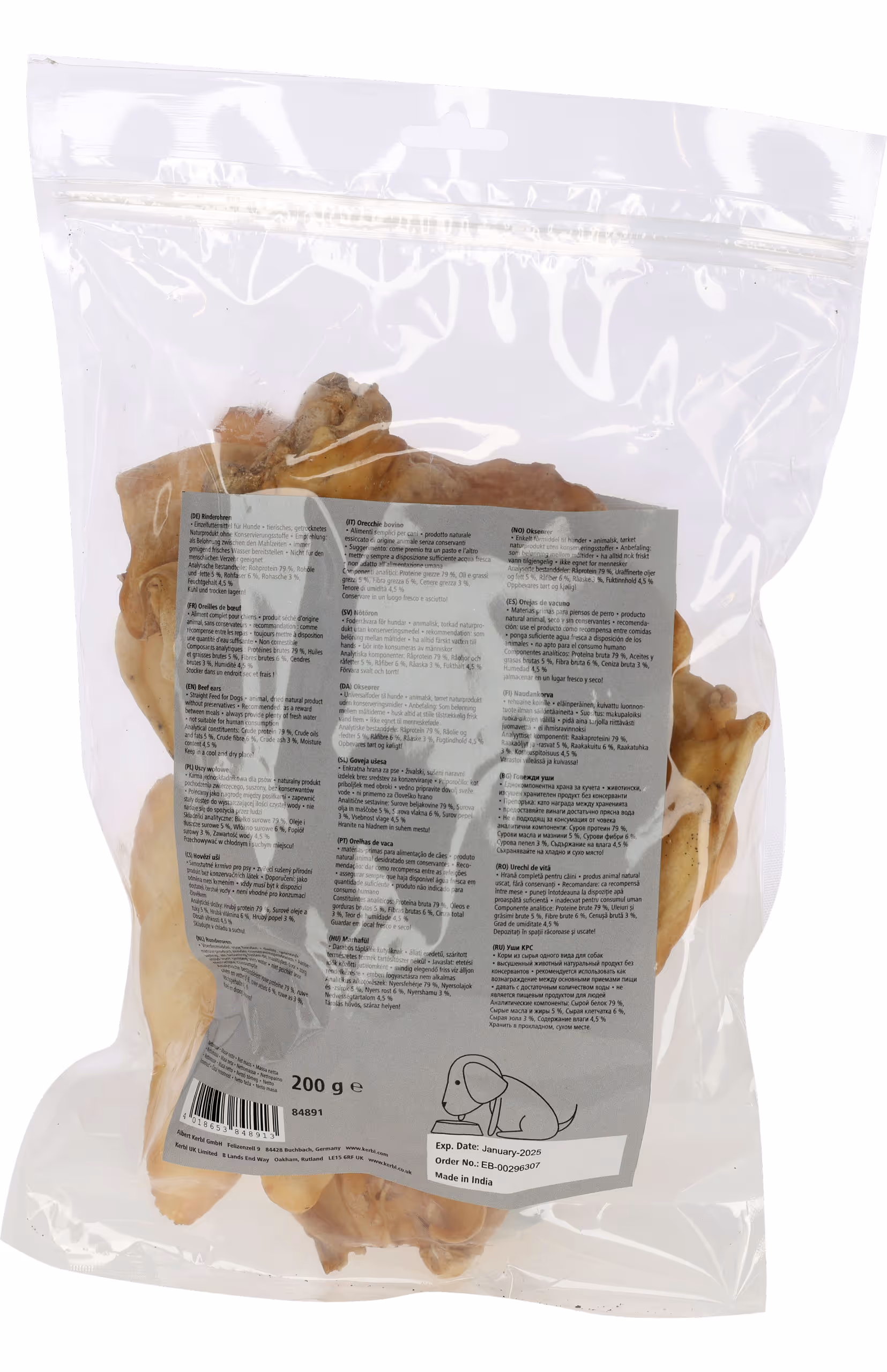 Oreilles de bœuf 200g, 10pcs/sachet
