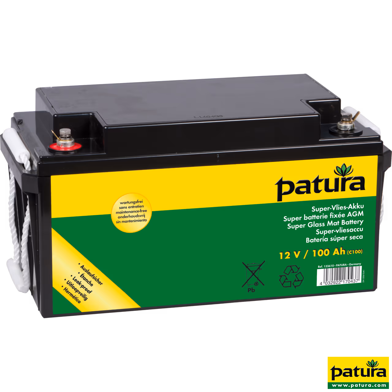 P 3800 avec boîtier antivol, piquet de terre, batterie 100 Ah et module solaire 55 watts