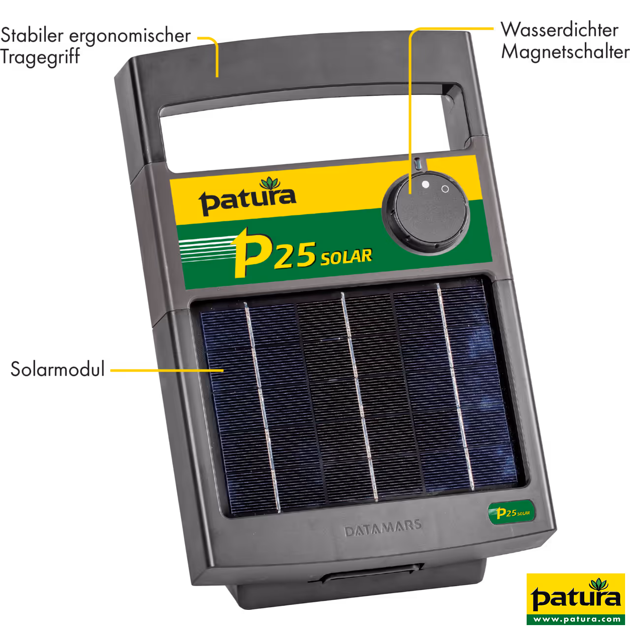 P25 Solar, Electrificateur avec module solaire 3W, batterie 6V/4Ah