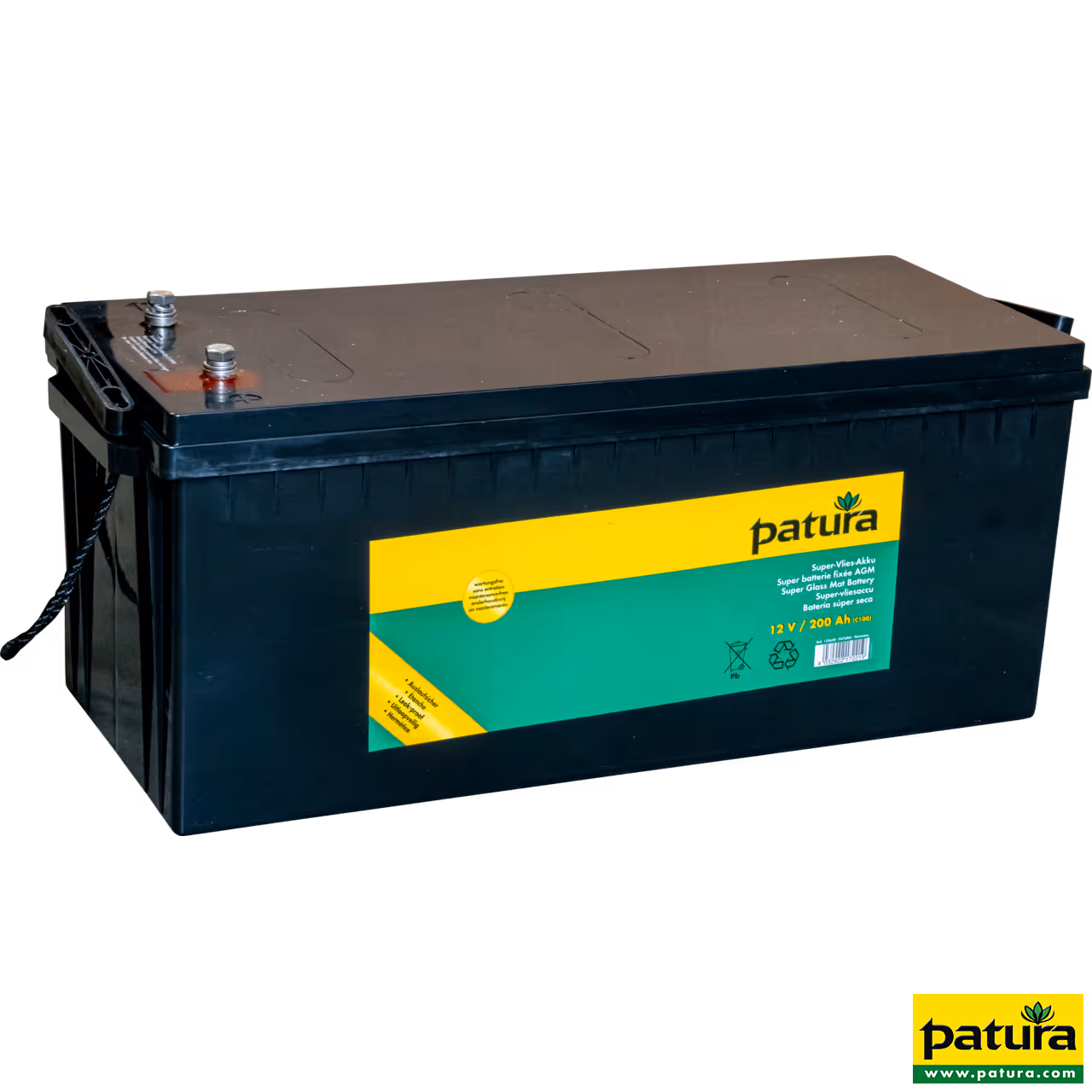 P6000 avec boîtier antivol XL, 200 W Module solaire, batterie AGM 200 Ah Piquet de terre et pied stabilisateur