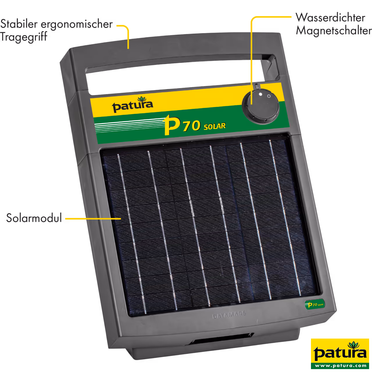 P70 Solar Electrificateur avec module solaire 9,6W, batterie 12V/7Ah