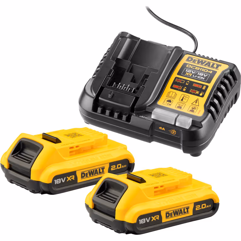 Pack 2 batteries XR 18V 2Ah Li-Ion + chargeur