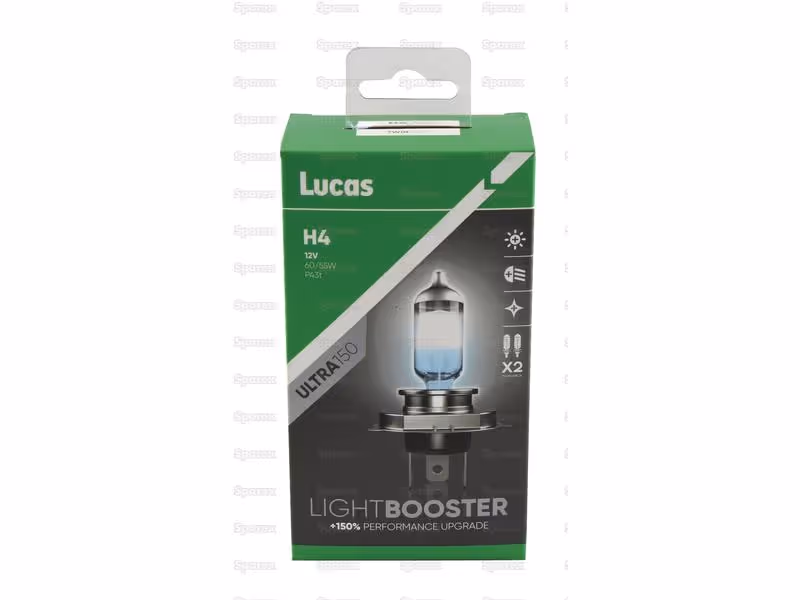Pack 2x Head Light H4 12V 60/55W Lightbooster Ultra150 - ref LLX472CLX2