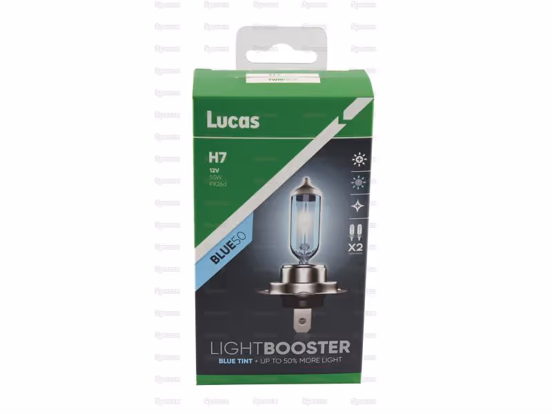 Pack 2x Head Light H7 12V 55W Lightbooster Blue50 - ref LLX477BLUX2