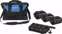 PACK 3 BATTERIES 5 AH + CHARGEUR DOUBLE + SAC DE RANGEMENT