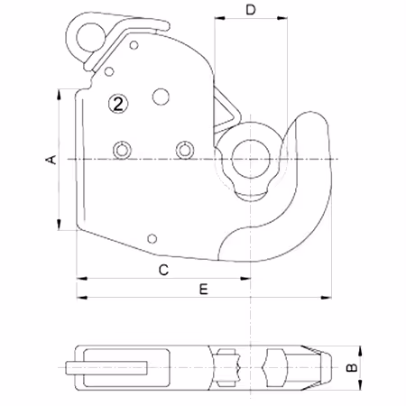 Paire de crochet inférieur CBM Cat.2S avec rotule Cat.2/1
