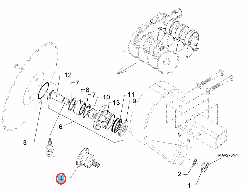 Palier arrière Lemken 5554511