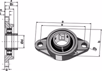 Palier de serrage UCFL - Ø20