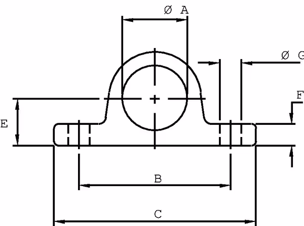 Palier pour verin diam. 45mm