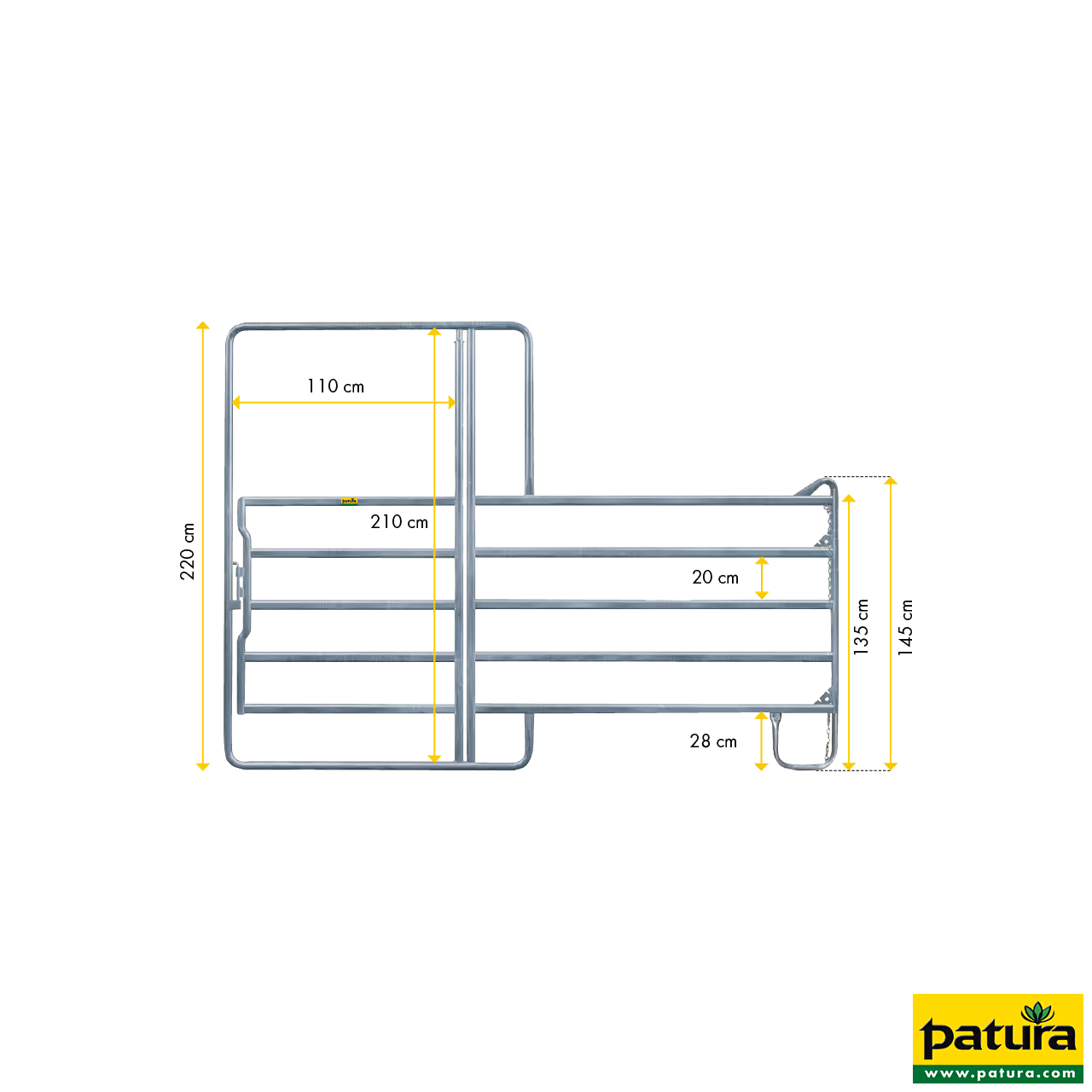 Panel-5 avec porte, 2,40 m, h = 2,20 m