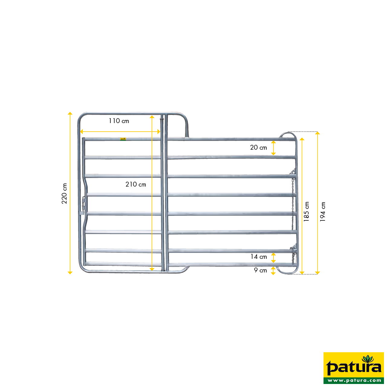 Panel-8 avec porte 3 m, sans pan tôlé l= 3,60 m, h= 2,20 m