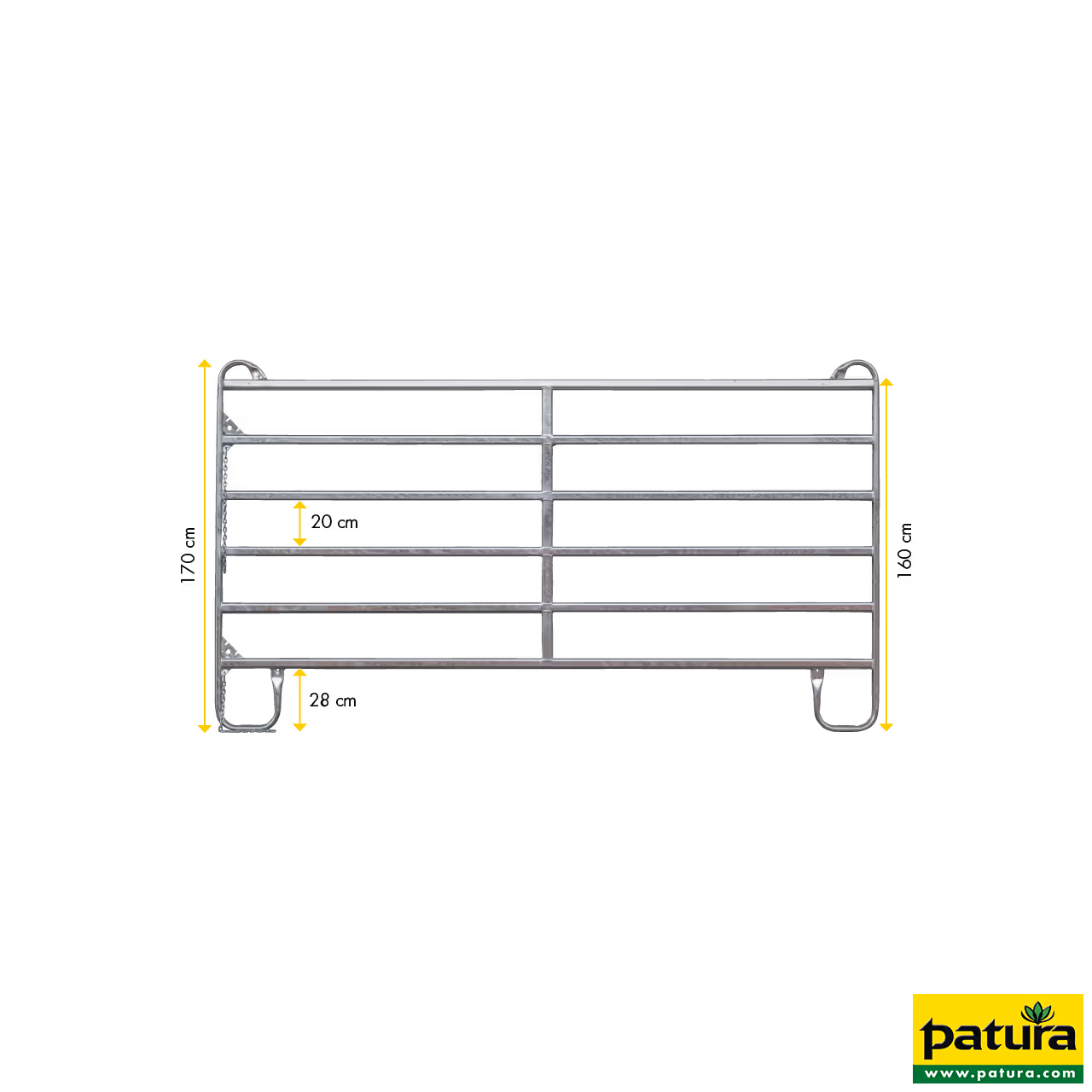 Panel Compact 3,60 m, h= 1,70 m, galvanisé