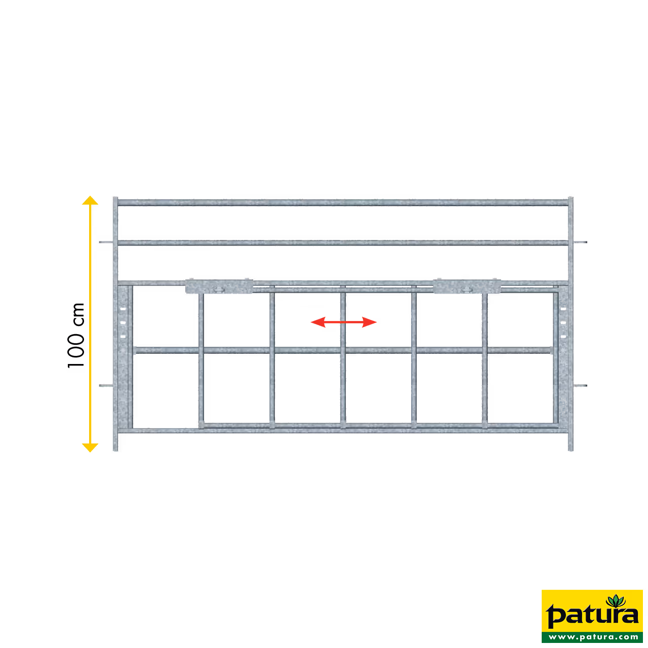 Panneau avec passage réglable pour agneaux L= 1,89 m, H= 1,00 m