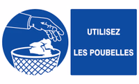 PANNEAU UTILISEZ LES POUBELLES 330X200MM