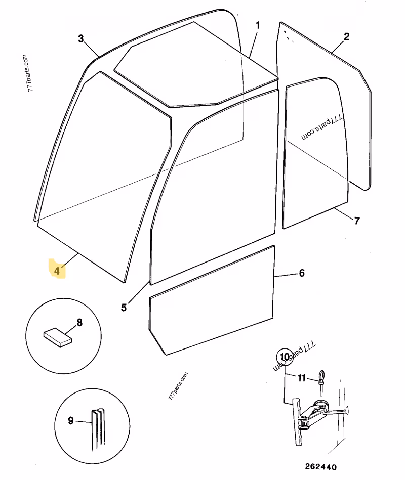 PARE BRISE TEINTE JCB REF 827/30501