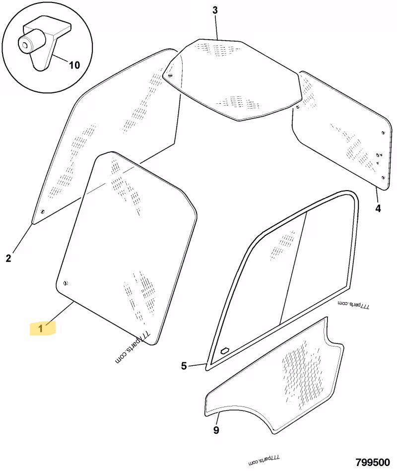 PARE BRISE TEINTÉ JCB REF 827/80270