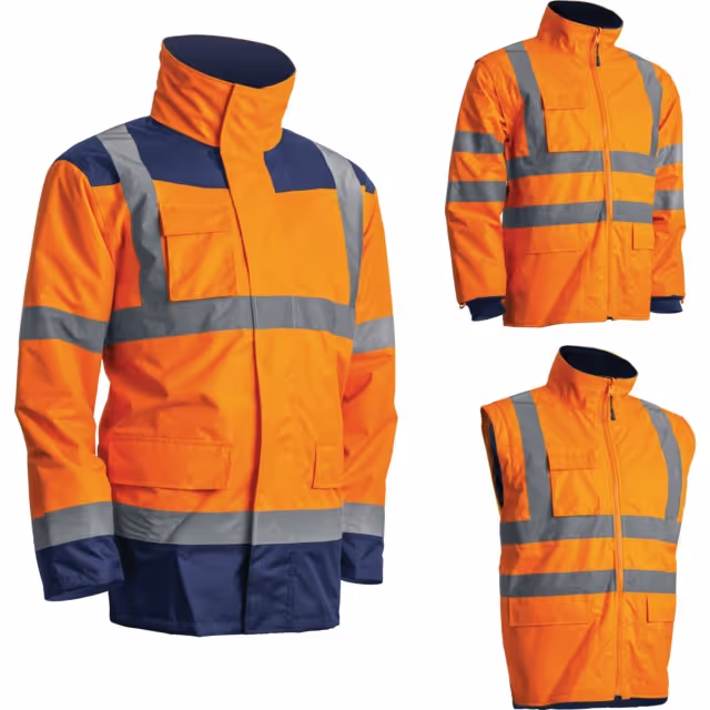 Parka 4 en 1 haute visibilite orange kanata  3xl
