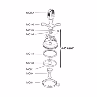 Partie inox pour griffe MC180C type Harmony (968227-80)
