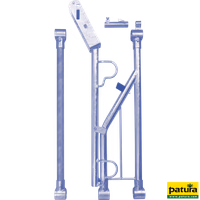 Passage de tete avec balancier, butée d'arret, espaceur avec collier de serrage