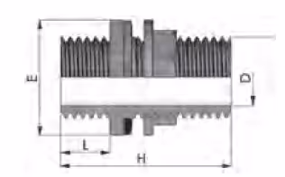 Passe cloison 1/2'' mâle en polypropylène Ø13 MM