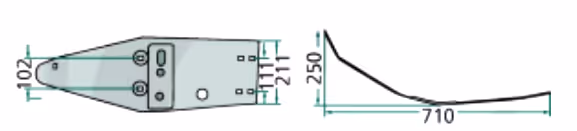 Patin d'usure faucheuse Kuhn 56832720, 56832710, 56832700 Adaptable