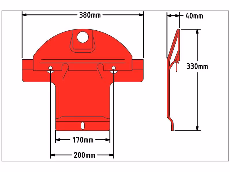 Patin (faucheuse à disques) - Longueur:330mm, Largeur:380mm, Profondeur:40mm - Remplacement pour Pottinger Correspond à: 882404170100
