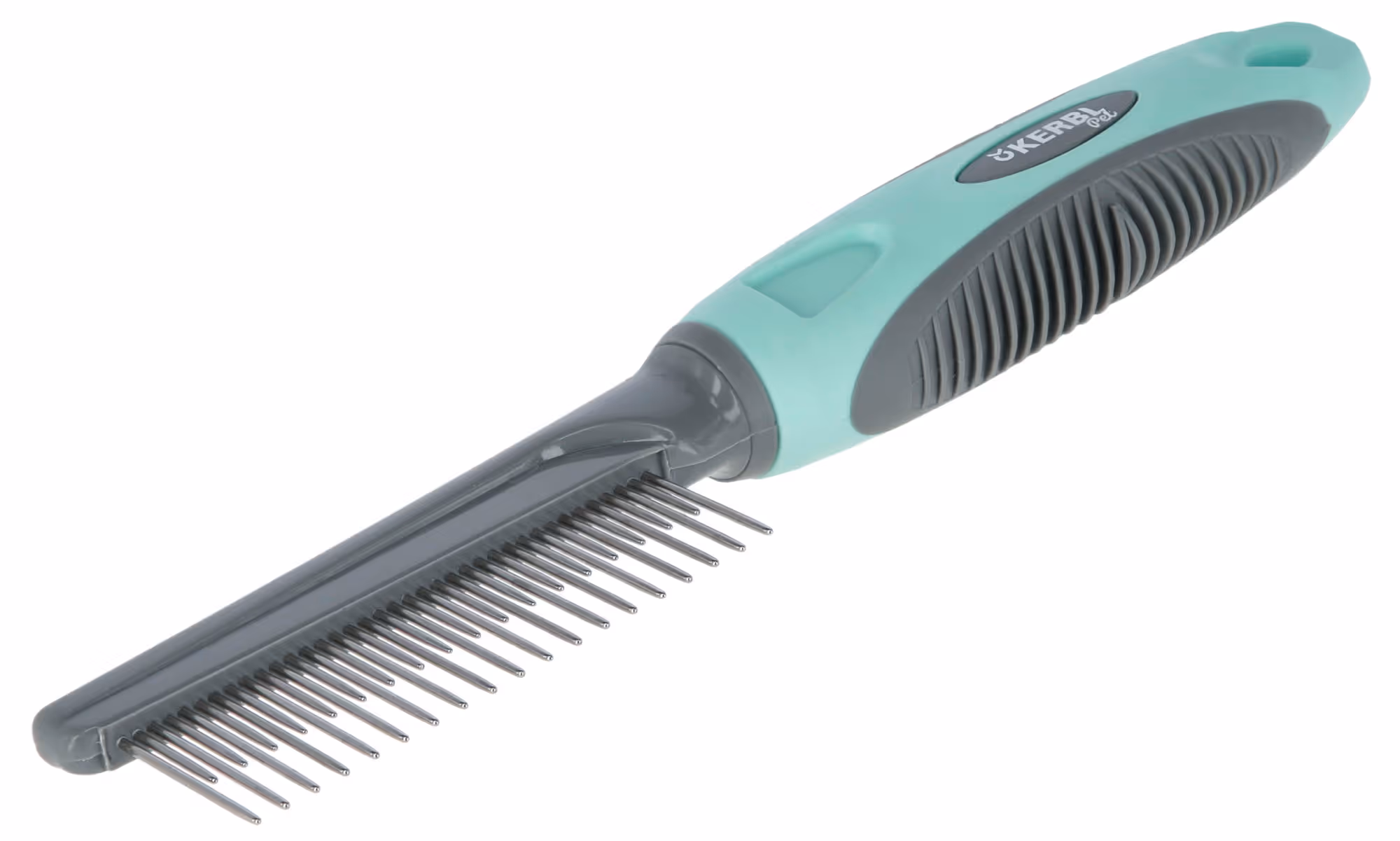 Peigne sous-poils turquoise/gris, 21cm