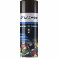 Peinture de finition noir brillant standard aerosol 400ml lacagri
