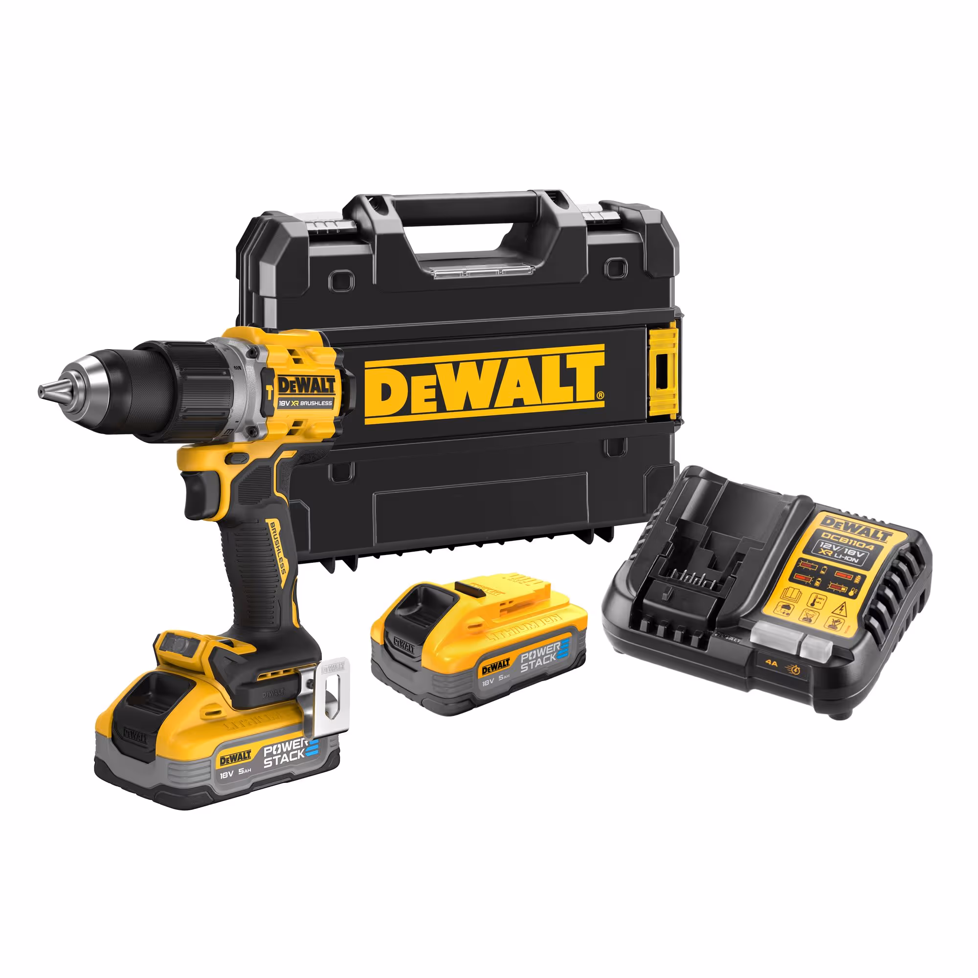 Perceuse visseuse percussion Compacte XR 18V 5Ah Li-ion Brushless POWERSTACK