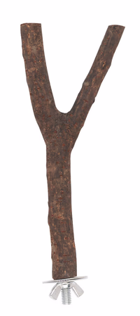 Perchoir pour oiseaux bois, 20cm, avec corde coton