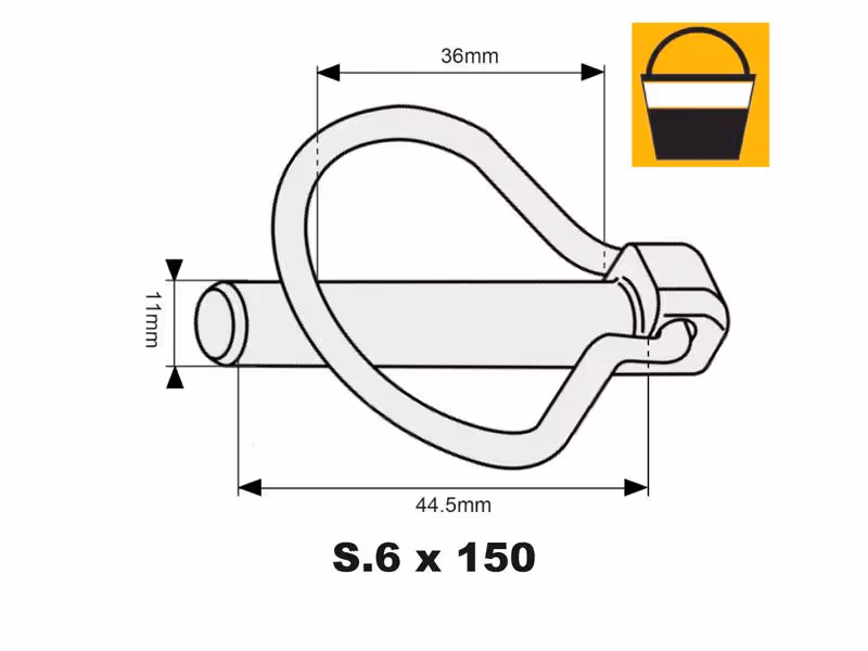 Petit seau 150 pièces Goupille piriforme 11mm x 44.5mm